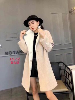 黃金貂冬裝女純色修身顯瘦輕薄中長款潮流保暖外套