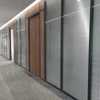 深圳铝合金隔断，办公室百叶玻璃隔墙厂家供应