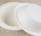 一次性纸碗可降解竹浆纸浆餐具圆形环保餐盒打包户外烧烤碗整箱