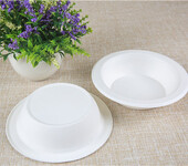 一次性纸碗绿洲食品级加厚环保可降解圆形家用纸浆餐具汤碗