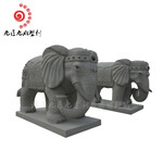 加工定制石雕大象门口招财大象福建石雕厂家印度红石雕大象石雕工艺品