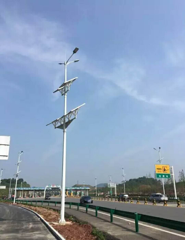 浙江绍兴太阳能锂电高低臂路灯8米10米，厂家价格