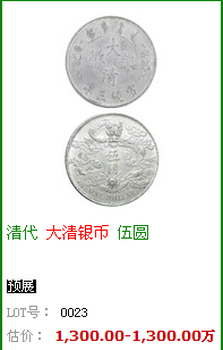 大清銀幣的一個市場賣的好不好呀