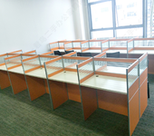 君鸟办公-简约办公电脑桌,5/10人员工办公桌,橙色桌