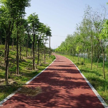 石家庄公园健身步道，彩色塑胶防滑高弹性运动场地设计施工与维修