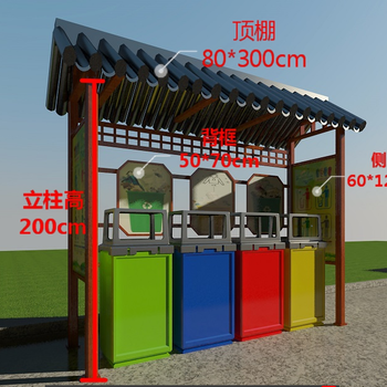 垃圾分类亭图片垃圾收集屋垃圾回收站雨棚