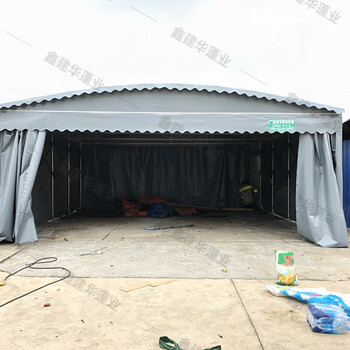 沧州青县推拉伸缩雨篷制作/移动式仓库棚价格/电动雨蓬厂家