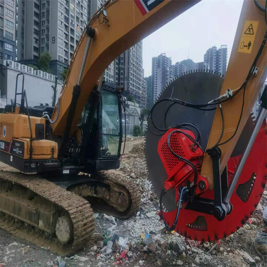 武汉市二手回转伸缩岩石锯圆盘锯挖掘机驱动岩石锯批发价