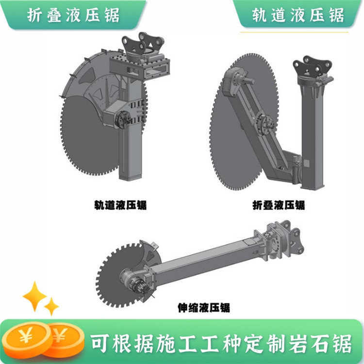 宝鸡市全新渠沟开槽锯 挖掘机驱动岩石锯切割速度快