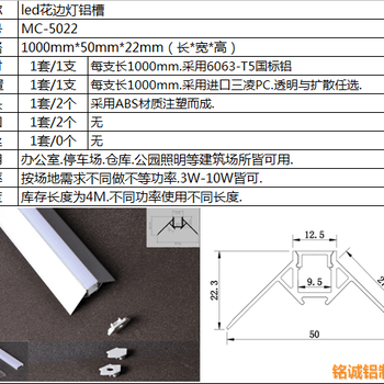 LED封邊燈花式鋁槽MC-5022