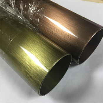定制不锈钢彩色管拉丝古铜圆管76x1装饰管