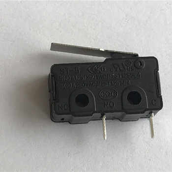 微动开关250V5A电流大功率针脚式直柄摆杆常开型开关鼠标开关UL国际认证
