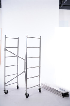 广州腾达6尺升降平台折合式工程梯，梯博士脚手架铝合金作业平台