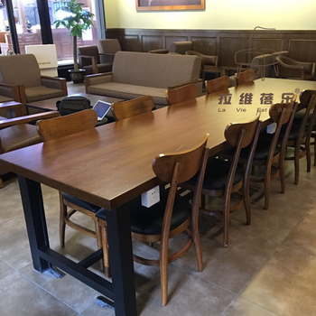 西安星巴克咖啡厅大长桌尺寸款式定做工厂加工