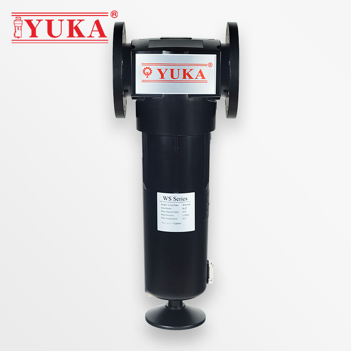 深圳宏日嘉YUKA工业压缩空气旋风式气水分离器WS1000空压机过滤器除水气水分离