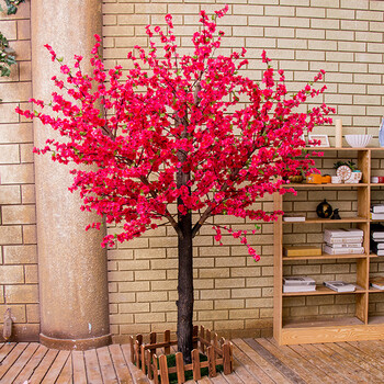 仿真桃花树大型植物室内装饰假樱花树婚庆酒店商场摆设假桃树定制