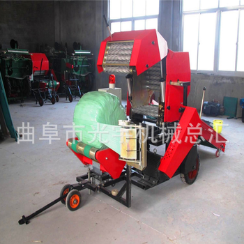 全自動(dòng)打圓捆包膜機(jī)干濕秸稈青貯打包機(jī)青貯飼料圓捆機(jī)