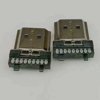 HDMI焊线式公头/19PIN-A型/180度焊线式配线夹/镀金/镀镍/HDMI高清接口
