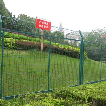 瑞旗隆廠家供應(yīng)動(dòng)物園安全防護(hù)圍欄果園耕地隔離綠色鐵絲網(wǎng)帶邊框護(hù)欄網(wǎng)