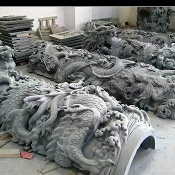 古建筑寺廟石雕龍柱盤龍柱雕刻