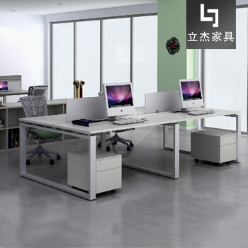 职员办公桌简约现代4人位广州办公家具工作位员工桌屏风办公桌椅