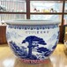 陶瓷大缸直銷、青花山水手繪庭院大缸、90厘米直徑陶瓷缸價格