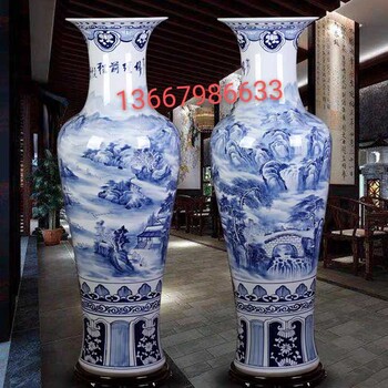 延安市瓷器大花瓶供應(yīng)、1.6米2米景德鎮(zhèn)手繪花瓶圖片