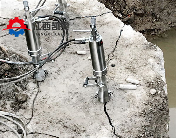 宁波开山斧劈裂器视频基坑分裂器破碎混凝土罐车