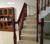 三亚菠萝格实木楼梯扶手免费包安装,别墅楼梯成品整体楼梯定制