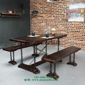 餐厅家具定制美式复古铁艺餐桌餐厅桌椅报价