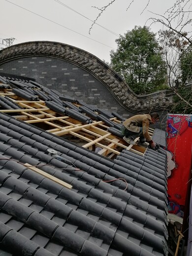 屋面仿古瓦，筒瓦屋面施工工艺，高分子仿古瓦安装简便快捷