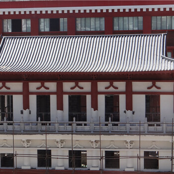 成都仿古瓦廠家古建筑筒瓦四合院圍墻青瓦寺廟祠堂新型復合聚酯瓦
