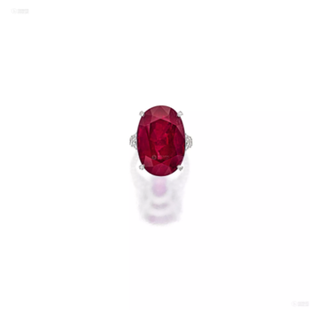 红宝石配钻石戒指，由卡地亚镶嵌