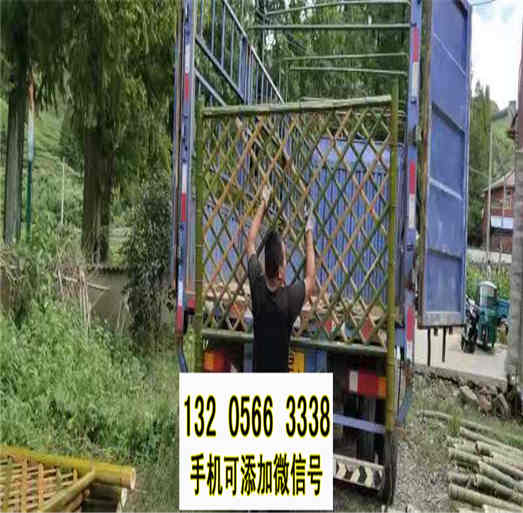 上海静安伸缩竹篱笆庭院塑木栏杆竹篱笆竹子护栏