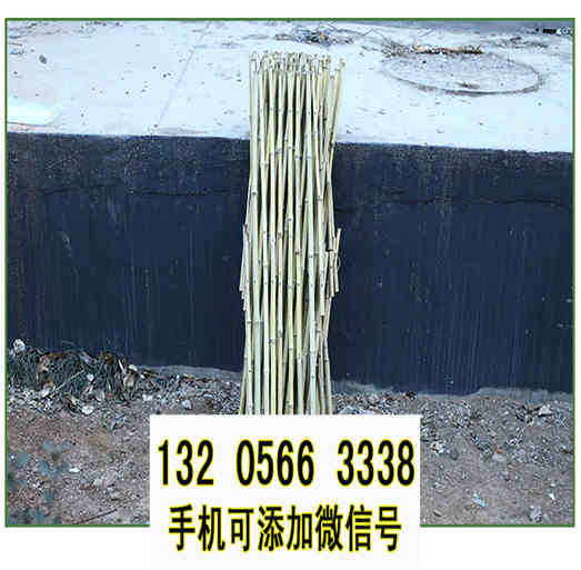 广东江门碳化木桩pvc草坪围栏竹篱笆竹子护栏