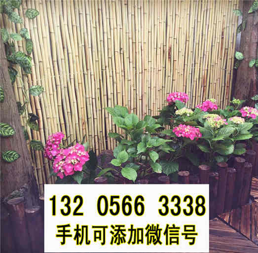 广东潮州碳化木栅草坪护栏pvc仿木栅栏竹篱笆竹子护栏