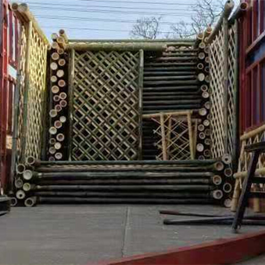 贵州贵阳伸缩碳化木护栏户外庭院花园栅栏竹篱笆竹子护栏
