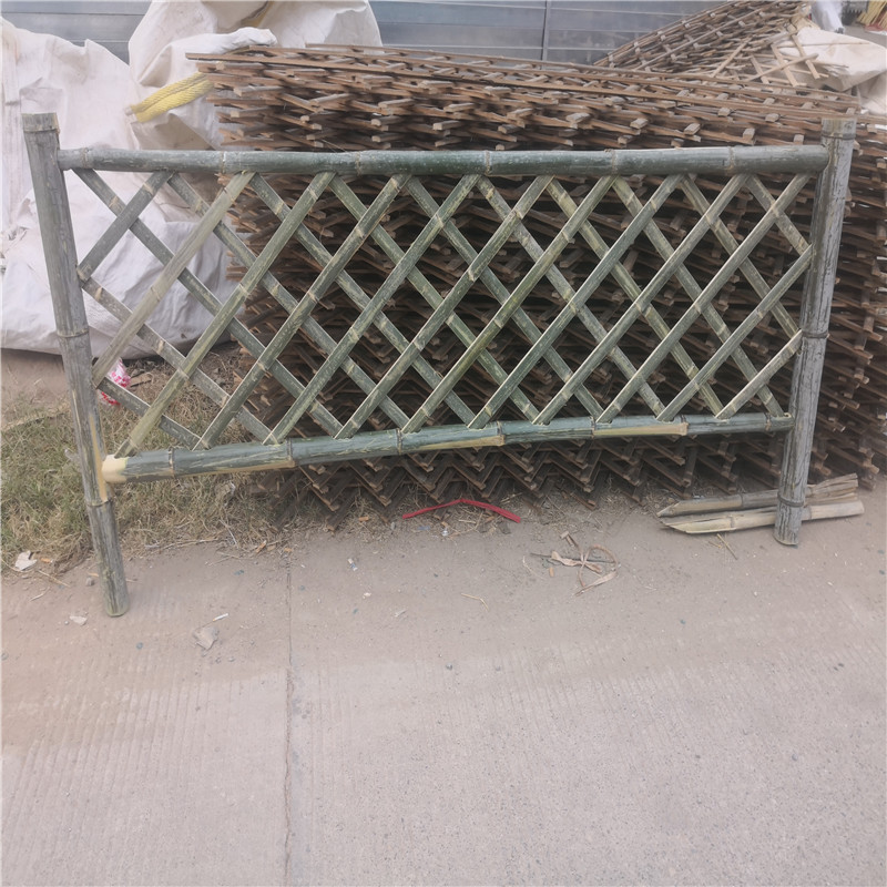 浙江奉化防腐护栏碳化实木护栏竹篱笆竹子护栏