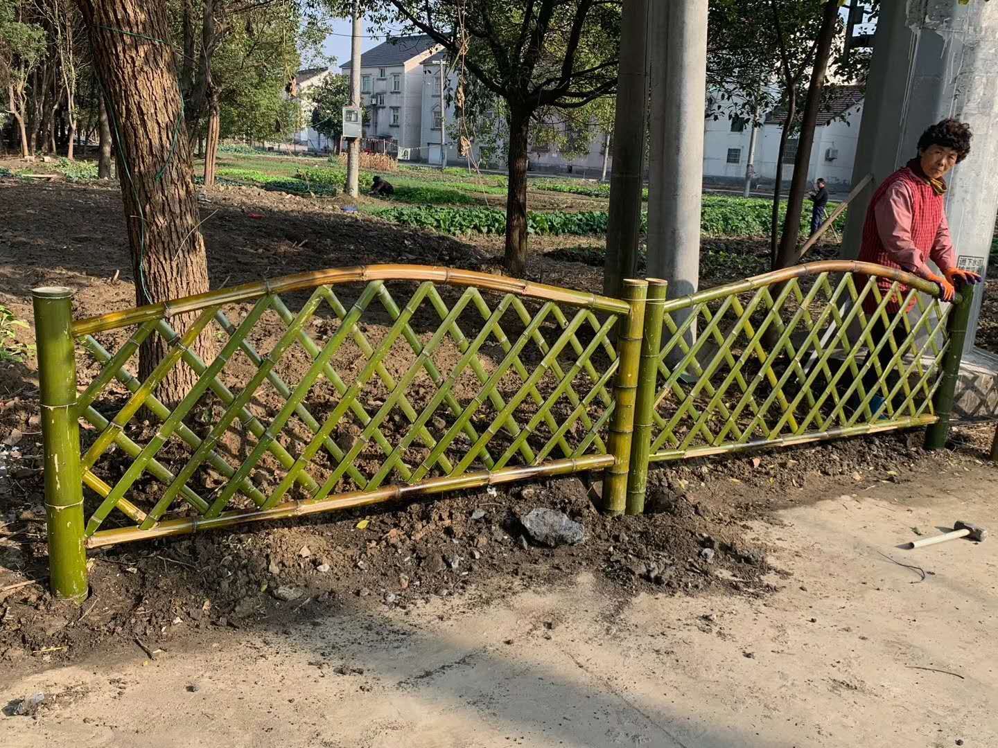 西城防腐护栏花园篱笆竹篱笆竹子护栏