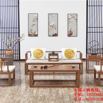 山西木言木语中式实木沙发批发中式实木家具厂家