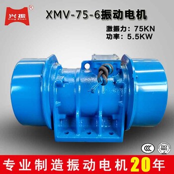 新鄉(xiāng)xvm振動電機廠家XMV-75-6振動源三相臥式電動機75KN落砂機振動器