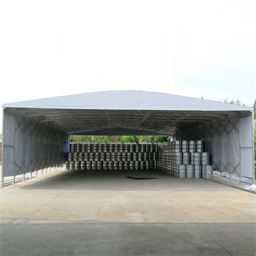 湘粤钢构钢结构推拉篷,阳江环保移动遮阳蓬价格实惠