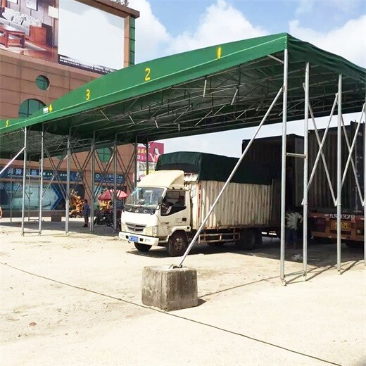 湘粤钢构钢结构推拉篷,广州移动遮阳蓬款式