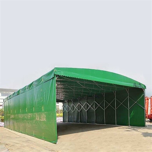 衢州常山建材仓库移动推拉帐篷移动可伸缩推拉蓬活动式遮阳雨棚