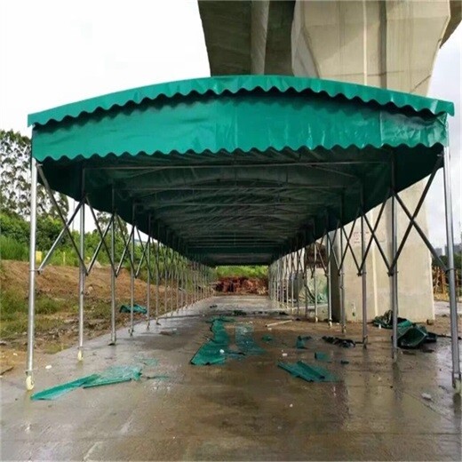 揭阳普宁伸缩停车雨蓬夜市伸缩雨棚钢结构推拉篷定制