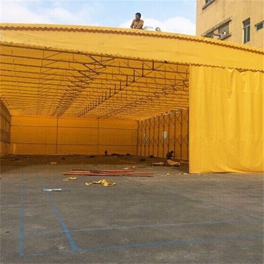 台州定制悬空电动雨棚大型移动推动篷湘粤PVC雨蓬