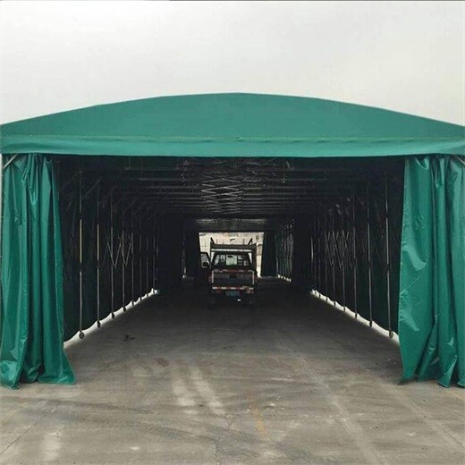 深圳罗湖户外伸缩遮阳雨棚电动轮式推拉蓬可移动式雨篷