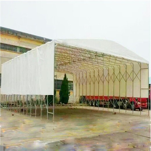 滨州博兴物流仓储移动推拉棚可折叠伸缩推拉雨蓬电动移动推拉篷
