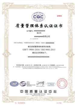 咸阳质量体系认证ISO9001