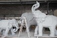厂家直销玻璃钢雕塑大象石头漆灰色大象大型动物圆雕可来图来样订做广东肇庆